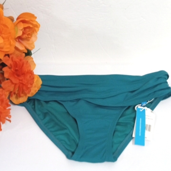 BLEU ROD BEATTIE DEEP WATER RUCHED SARONG BIKINI SWIMSUIT BOTTOM SIZE 6 NWT - Picture 1 of 5